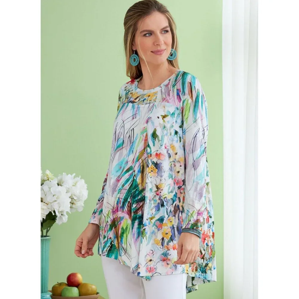 Butterick B6735 Katherine Tilton Misses Top‎ Pattern with Asymmetrical Hem XS-M